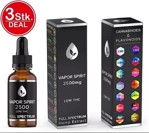 3 x Huile CBD spectre complet sans THC - 25% – image 1