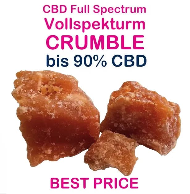 CBD Crumble 90 percent Cancon concentrate THC below 0.2 percent