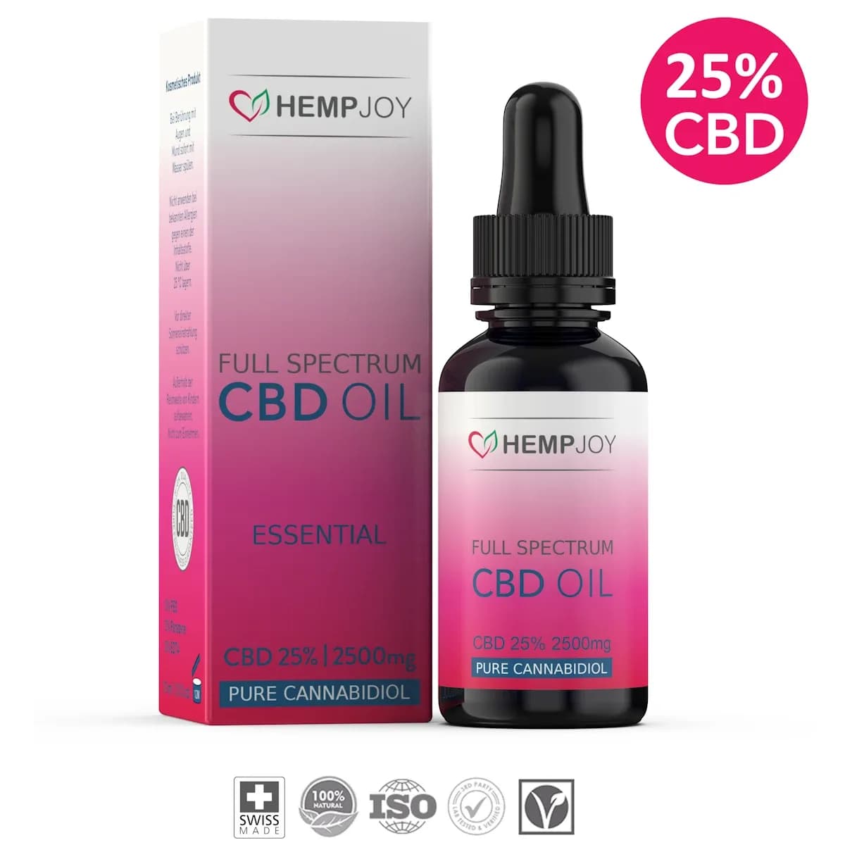 CBD oil 25% full spectrum from Hempjoy – product image