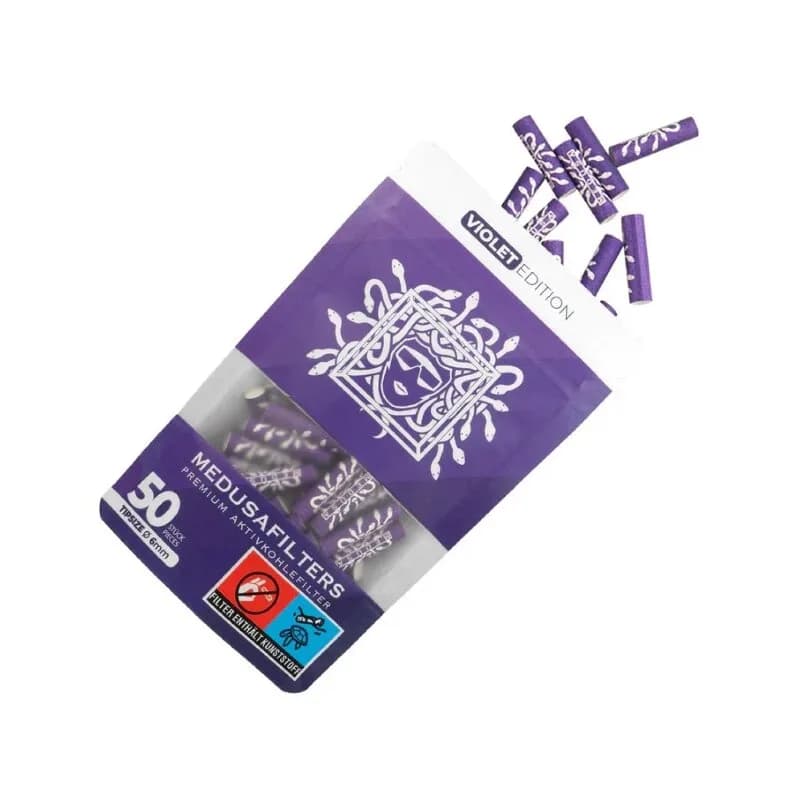 Filtre hybride Medusa 6 mm filtre à charbon actif 50 pièces violet