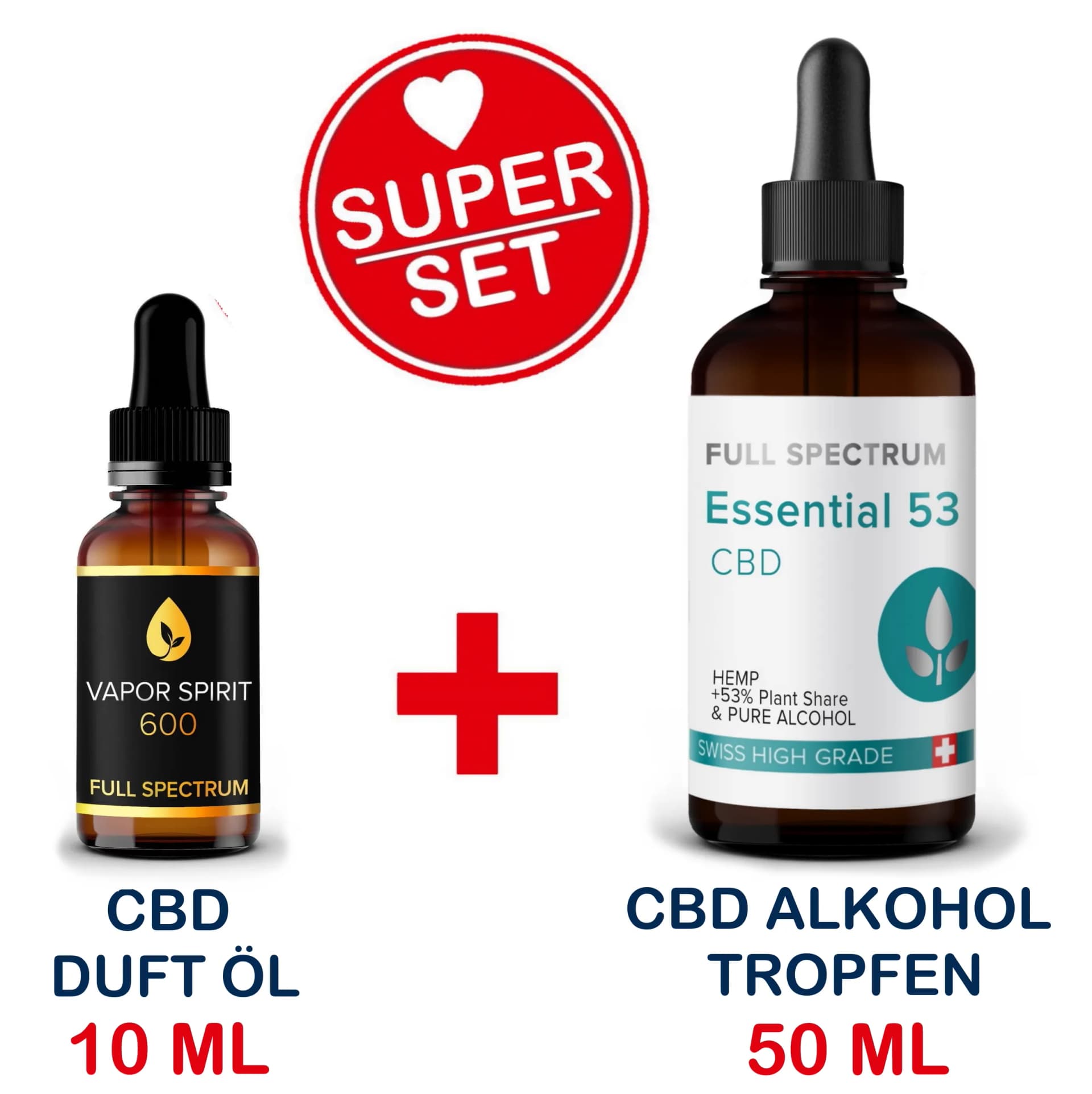 CBD oil set 6.5% with CBD alcohol drops 50ml Swiss Made
