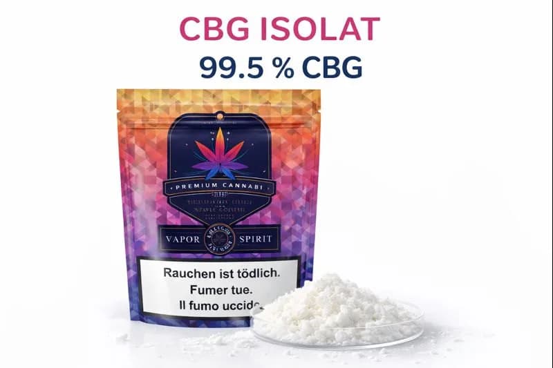 CBG isolate 99,5 % cannabigerol – product packaging Switzerland